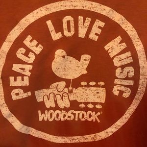 Women’s large Woodstock orange crewneck sweatshirt
